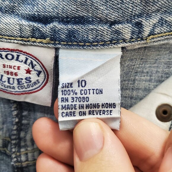 Carolina Blues Vintage Light Wash Patchwork Cottagecore Denim Maxi Skirt Size 10 - Picture 6 of 9